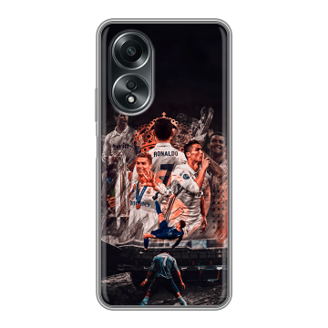 Силиконовый чехол на OPPO A58 4G с принтом Реал Роналдо Real Ronaldo Силиконовый чехол на OPPO A58 4G с принтом Реал Роналдо Real Ronaldo