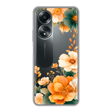Силиконовый чехол на OPPO A58 4G с принтом Цветы принт Силиконовый чехол на OPPO A58 4G с принтом Цветы принт