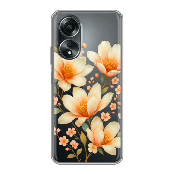 Силиконовый чехол на OPPO A58 4G с принтом Цветы Силиконовый чехол на OPPO A58 4G с принтом Цветы