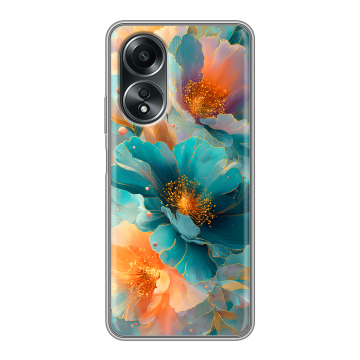 Силиконовый чехол на OPPO A58 4G с принтом Цветы Силиконовый чехол на OPPO A58 4G с принтом Цветы
