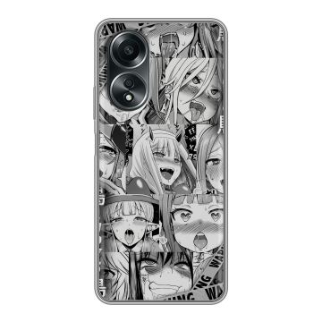 Силиконовый чехол на OPPO A58 4G с принтом Ahegao Ахегао Аниме