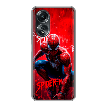 Силиконовый чехол на OPPO A58 4G с принтом Spiderman Человек паук Силиконовый чехол на OPPO A58 4G с принтом Spiderman Человек паук