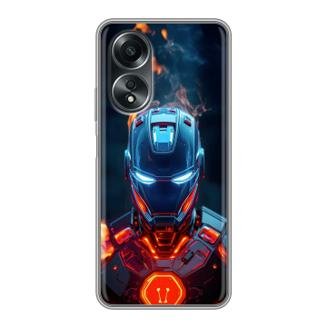 Силиконовый чехол на OPPO A58 4G с принтом IronMan Железный человек Силиконовый чехол на OPPO A58 4G с принтом IronMan Железный человек