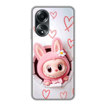 Силиконовый чехол на OPPO A58 4G с принтом Labubu Лабубу Силиконовый чехол на OPPO A58 4G с принтом Labubu Лабубу