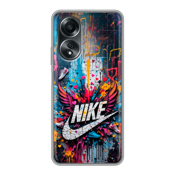 Силиконовый чехол на OPPO A58 4G с принтом Nike Найк Силиконовый чехол на OPPO A58 4G с принтом Nike Найк