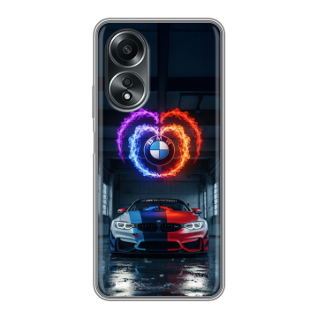 Силиконовый чехол на OPPO A58 4G с принтом BMW БМВ Силиконовый чехол на OPPO A58 4G с принтом BMW БМВ