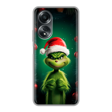 Силиконовый чехол на OPPO A58 4G с принтом Гринч Новый год Рождество