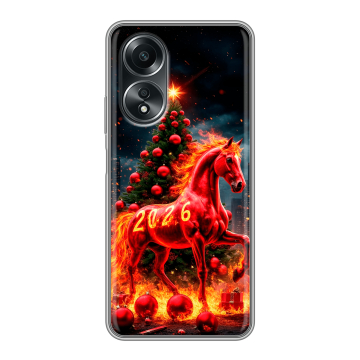 Силиконовый чехол на OPPO A58 4G с принтом Новый год