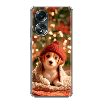 Силиконовый чехол на OPPO A58 4G с принтом Новый год Силиконовый чехол на OPPO A58 4G с принтом Новый год