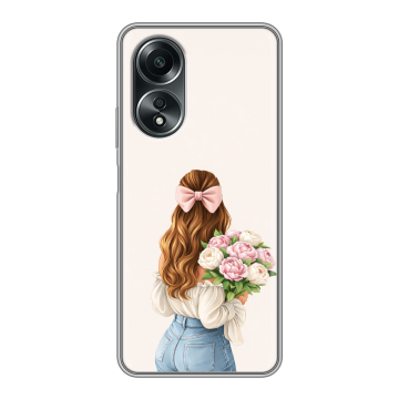 Силиконовый чехол на OPPO A58 4G с принтом женский