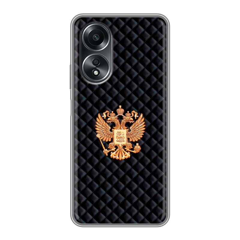 Силиконовый чехол на OPPO A58 4G с принтом Герб России принт Силиконовый чехол на OPPO A58 4G с принтом Герб России принт