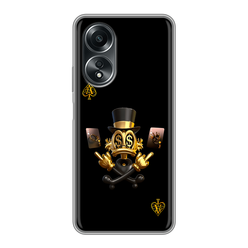 Силиконовый чехол на OPPO A58 4G с принтом Золотой скрудж макдак Силиконовый чехол на OPPO A58 4G с принтом Золотой скрудж макдак