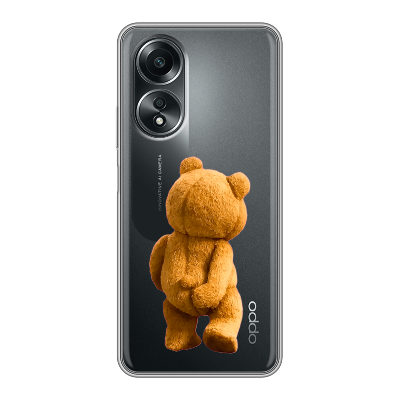 Силиконовый чехол на OPPO A58 4G с принтом Медведь Силиконовый чехол на OPPO A58 4G с принтом Медведь