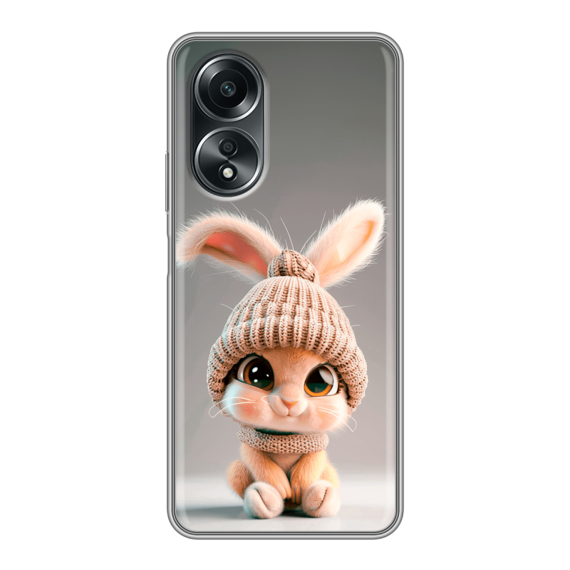 Силиконовый чехол на OPPO A58 4G с принтом Кролик Силиконовый чехол на OPPO A58 4G с принтом Кролик