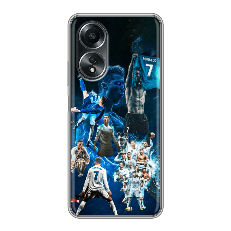 Силиконовый чехол на OPPO A58 4G с принтом Реал Роналдо Силиконовый чехол на OPPO A58 4G с принтом Реал Роналдо
