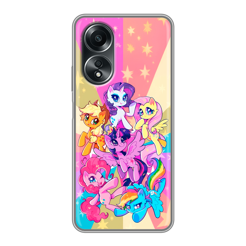 Силиконовый чехол на OPPO A58 4G с принтом My little pony Дружба чудо Силиконовый чехол на OPPO A58 4G с принтом My little pony Дружба чудо