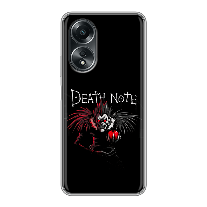 Силиконовый чехол на OPPO A58 4G с принтом Death note Тетрадь смерти Силиконовый чехол на OPPO A58 4G с принтом Death note Тетрадь смерти