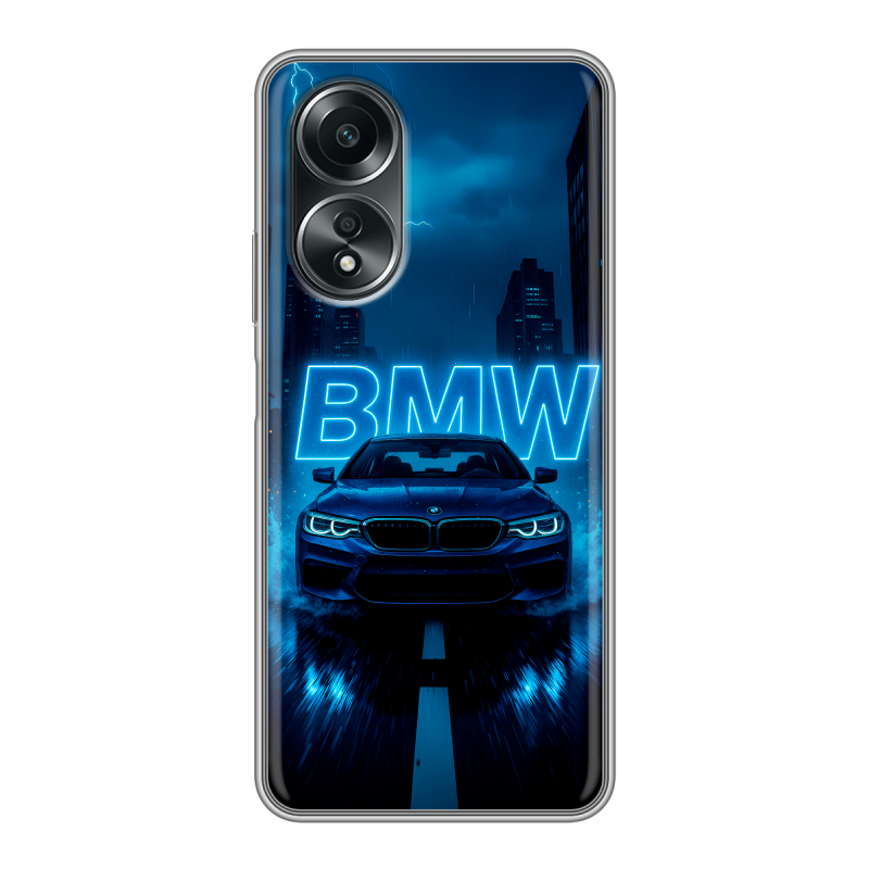 Силиконовый чехол на OPPO A58 4G с принтом BMW БМВ Силиконовый чехол на OPPO A58 4G с принтом BMW БМВ