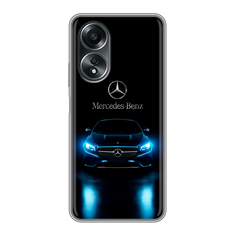 Силиконовый чехол на OPPO A58 4G с принтом Mercedes Мерседес Силиконовый чехол на OPPO A58 4G с принтом Mercedes Мерседес