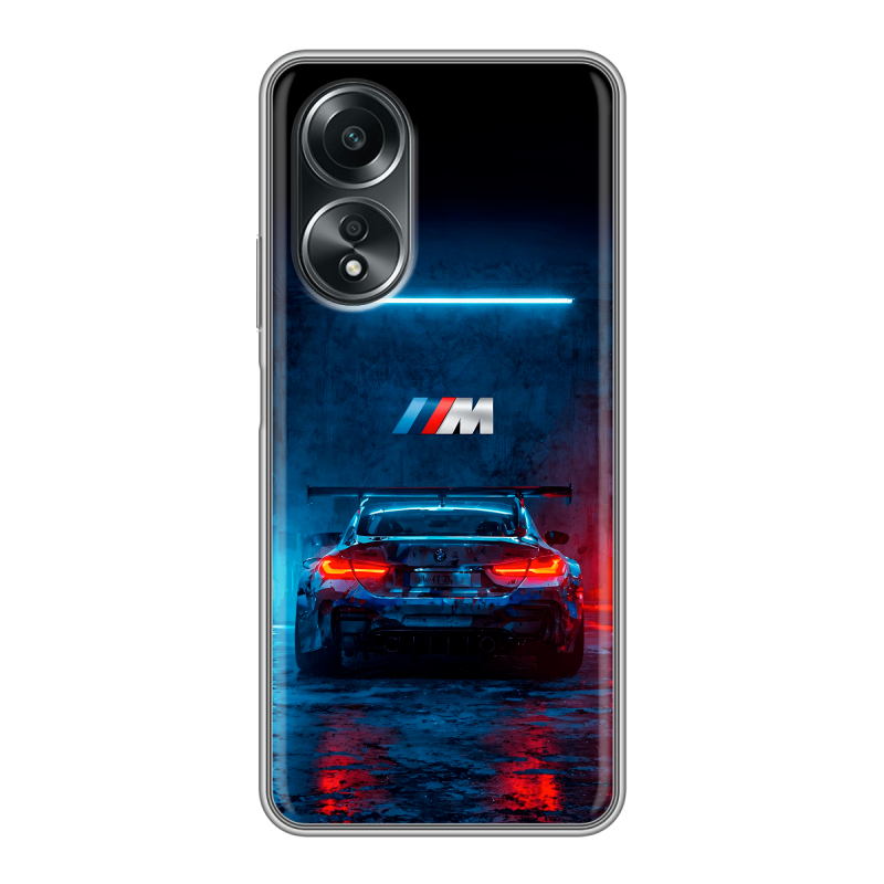 Силиконовый чехол на OPPO A58 4G с принтом BMW БМВ Силиконовый чехол на OPPO A58 4G с принтом BMW БМВ