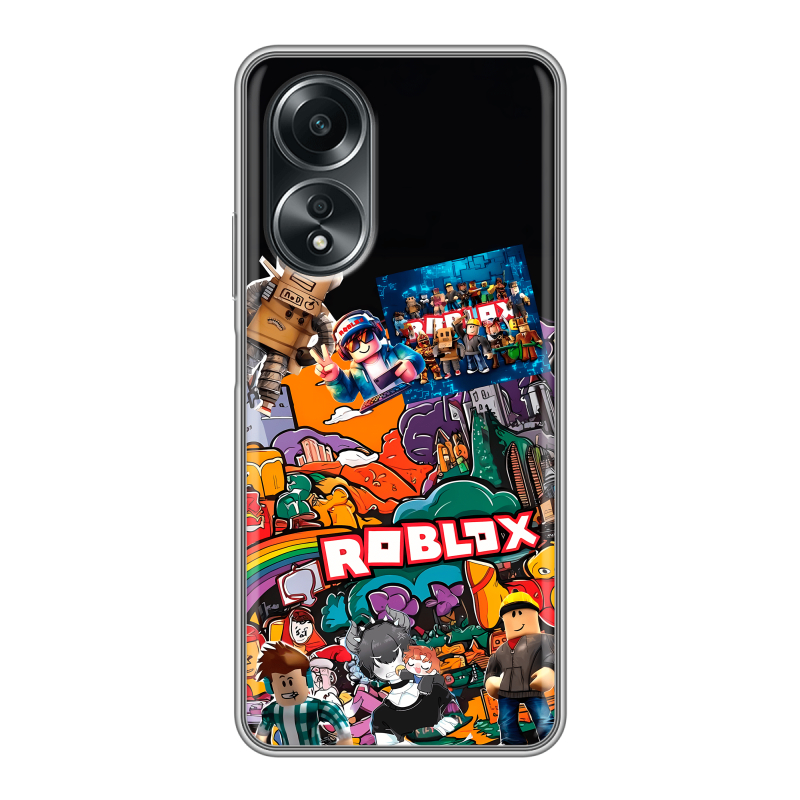 Силиконовый чехол на OPPO A58 4G с принтом Roblox Роблокс Силиконовый чехол на OPPO A58 4G с принтом Roblox Роблокс