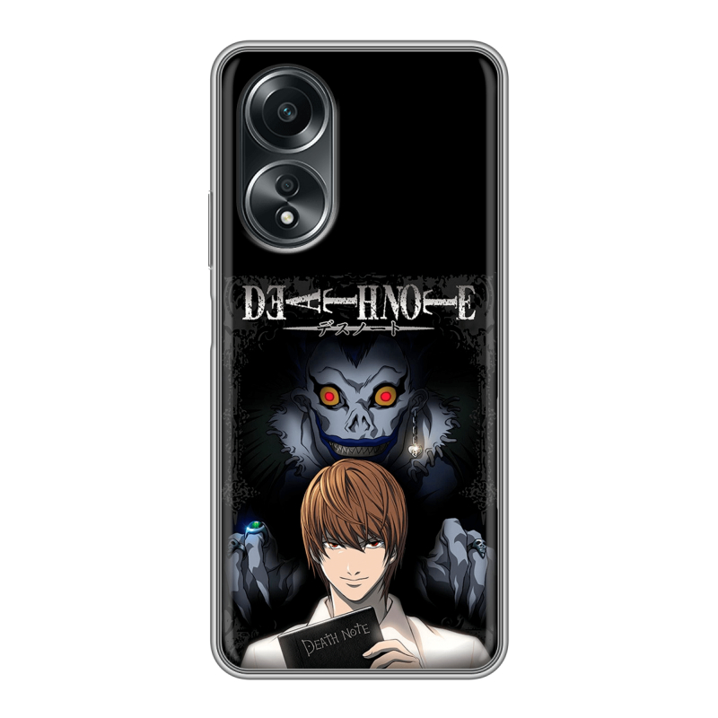 Силиконовый чехол на OPPO A58 4G с принтом Death note Тетрадь смерти Силиконовый чехол на OPPO A58 4G с принтом Death note Тетрадь смерти