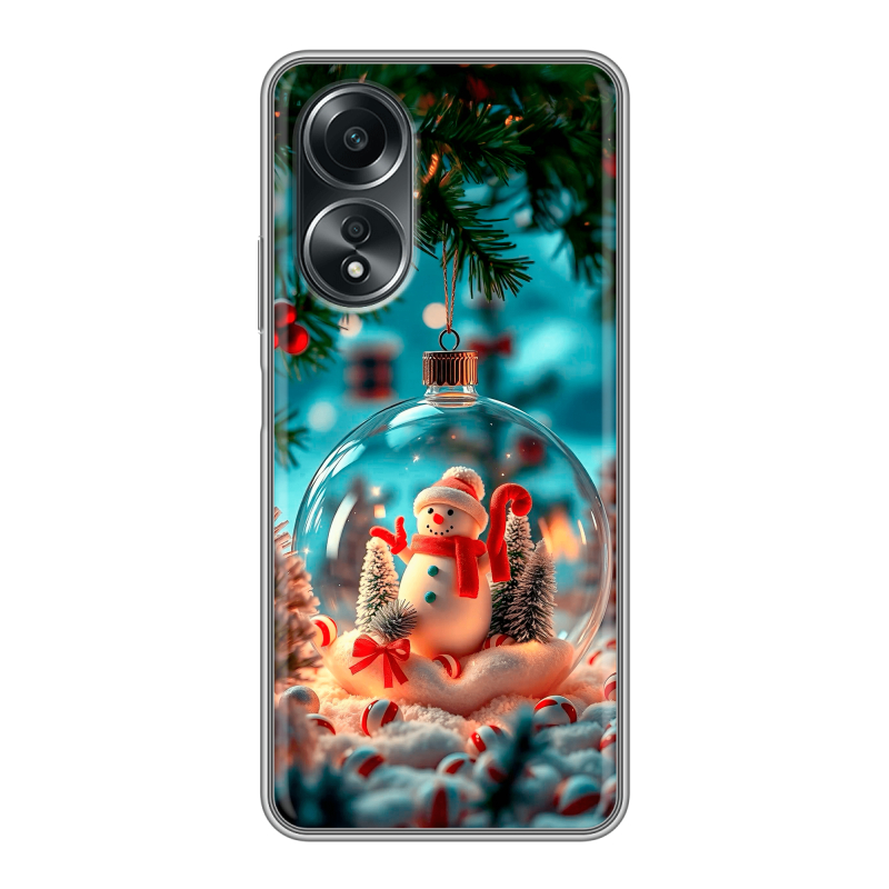 Силиконовый чехол на OPPO A58 4G с принтом Новый год Силиконовый чехол на OPPO A58 4G с принтом Новый год
