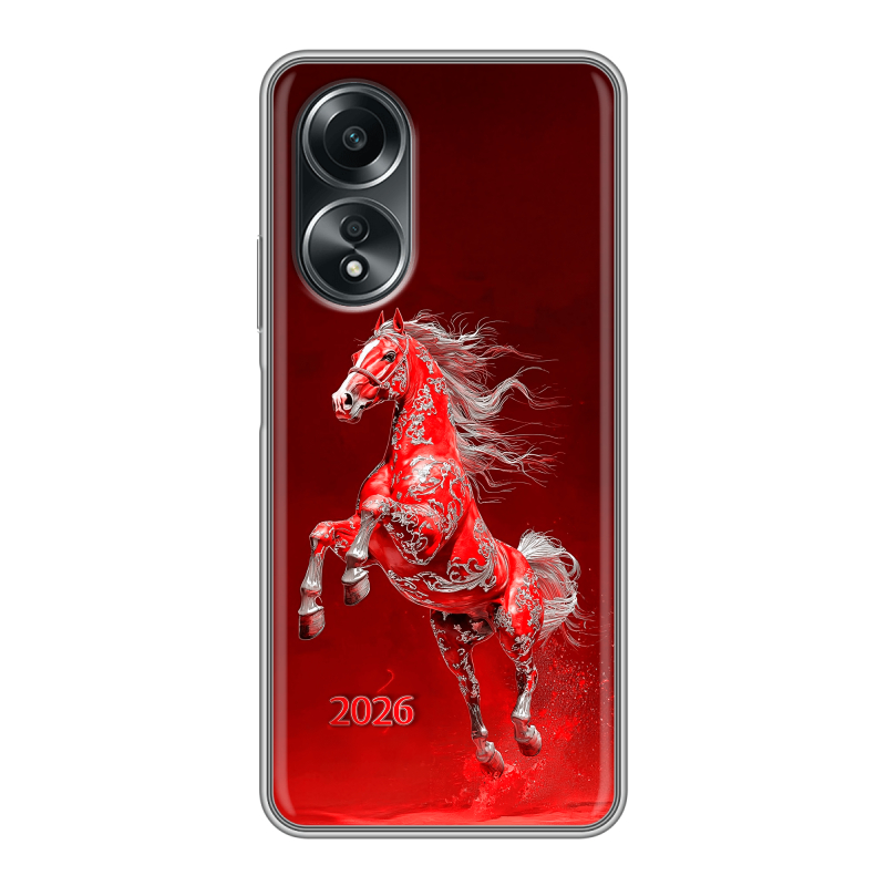 Силиконовый чехол на OPPO A58 4G с принтом Новый год Силиконовый чехол на OPPO A58 4G с принтом Новый год