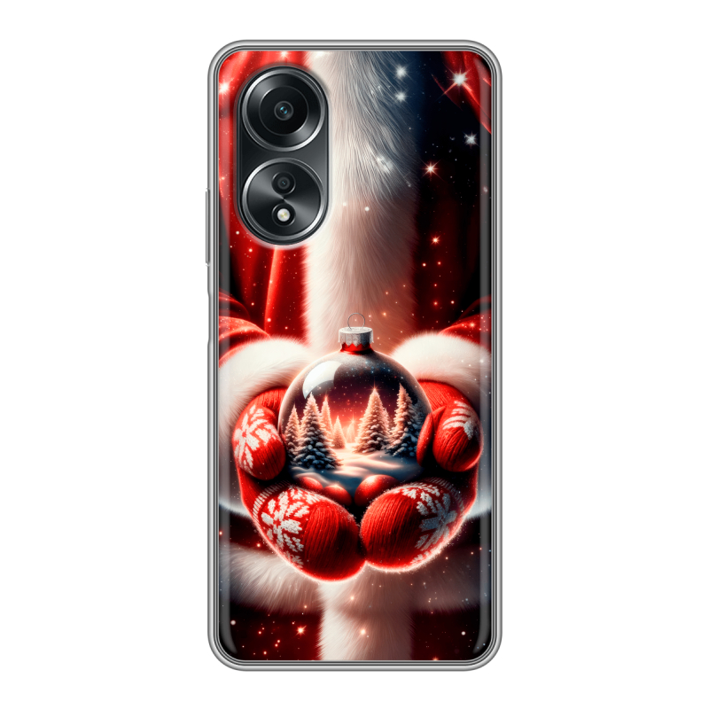 Силиконовый чехол на OPPO A58 4G с принтом Новый год Силиконовый чехол на OPPO A58 4G с принтом Новый год
