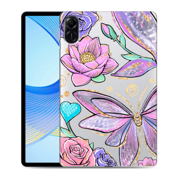 Силиконовый чехол на Huawei Honor Pad X9 с принтом Бабочки и цветы Силиконовый чехол на Huawei Honor Pad X9 с принтом Бабочки и цветы