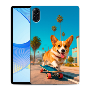 Силиконовый чехол на Huawei Honor Pad X9 с принтом Корги на скейте