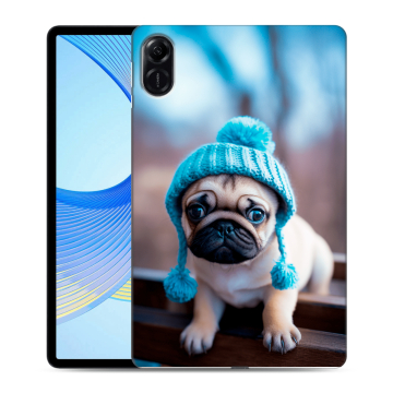 Силиконовый чехол на Huawei Honor Pad X9 с принтом Мопс в шапке Силиконовый чехол на Huawei Honor Pad X9 с принтом Мопс в шапке