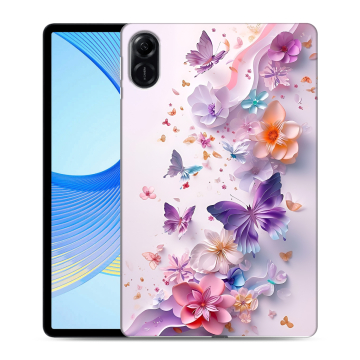 Силиконовый чехол на Huawei Honor Pad X9 с принтом цветы бабочки