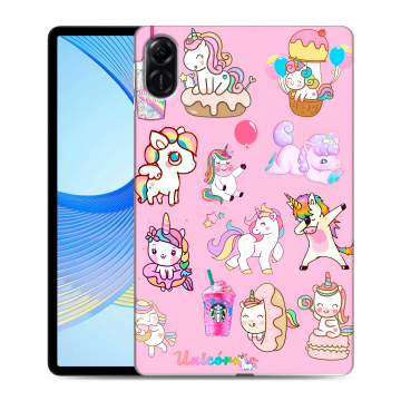 Силиконовый чехол на Huawei Honor Pad X9 с принтом розовые единороги Силиконовый чехол на Huawei Honor Pad X9 с принтом розовые единороги
