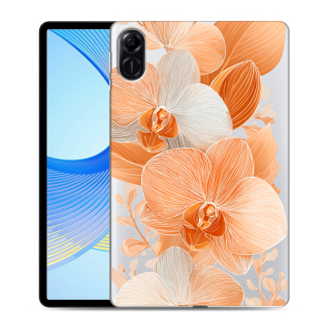 Силиконовый чехол на Huawei Honor Pad X9 с принтом Бежевые цветы