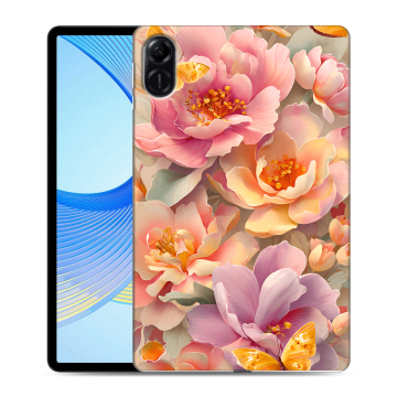 Силиконовый чехол на Huawei Honor Pad X9 с принтом Цветы и бабочки