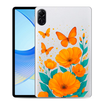 Силиконовый чехол на Huawei Honor Pad X9 с принтом цветы бабочки