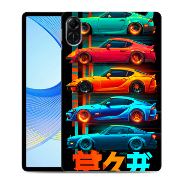 Силиконовый чехол на Huawei Honor Pad X9 с принтом машины тачки