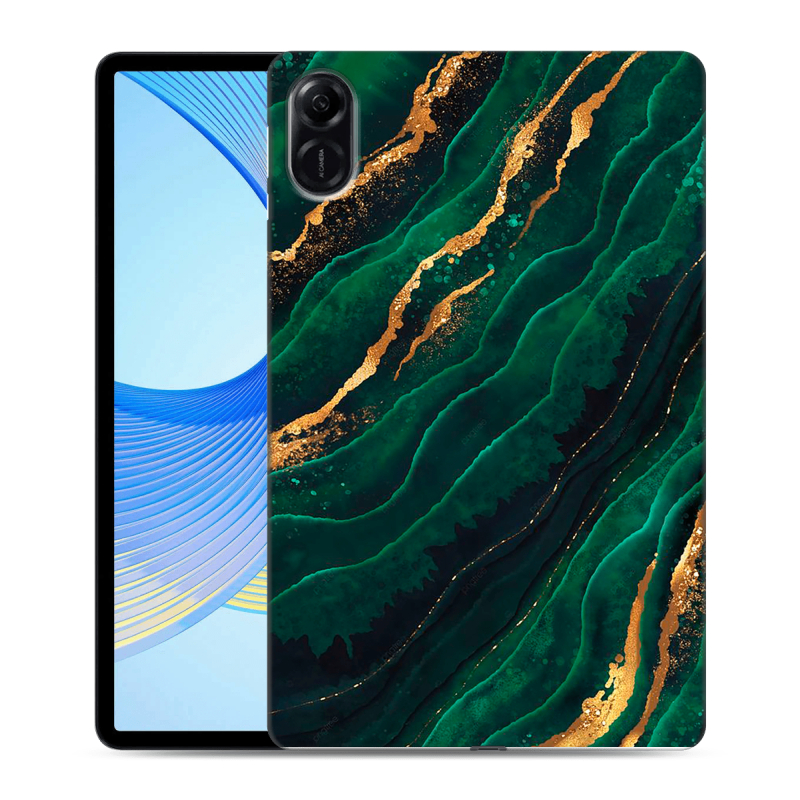 Силиконовый чехол на Huawei Honor Pad X9 с принтом Мрамор зеленое золото Силиконовый чехол на Huawei Honor Pad X9 с принтом Мрамор зеленое золото