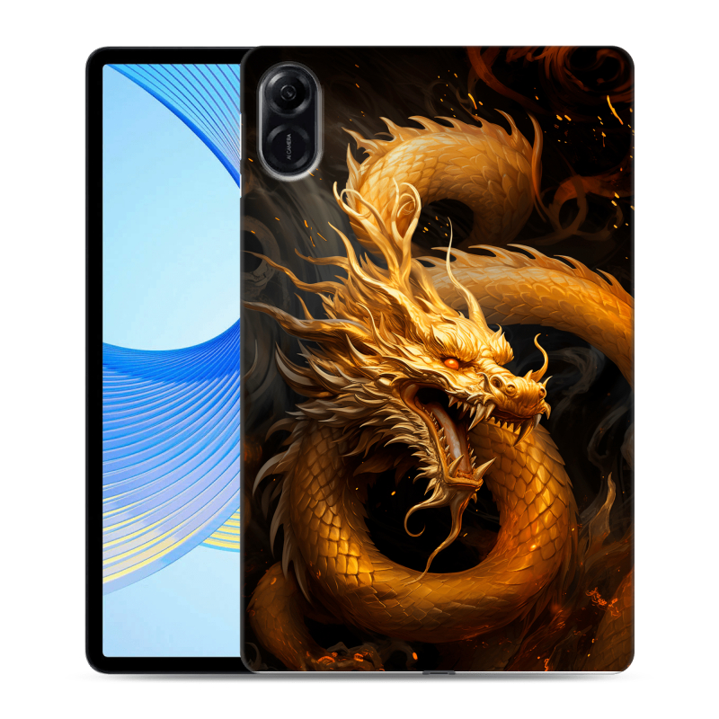 Силиконовый чехол на Huawei Honor Pad X9 с принтом Золотой дракон Силиконовый чехол на Huawei Honor Pad X9 с принтом Золотой дракон