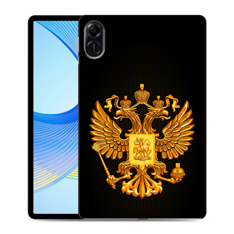 Силиконовый чехол на Huawei Honor Pad X9 с принтом Герб России желтый Силиконовый чехол на Huawei Honor Pad X9 с принтом Герб России желтый
