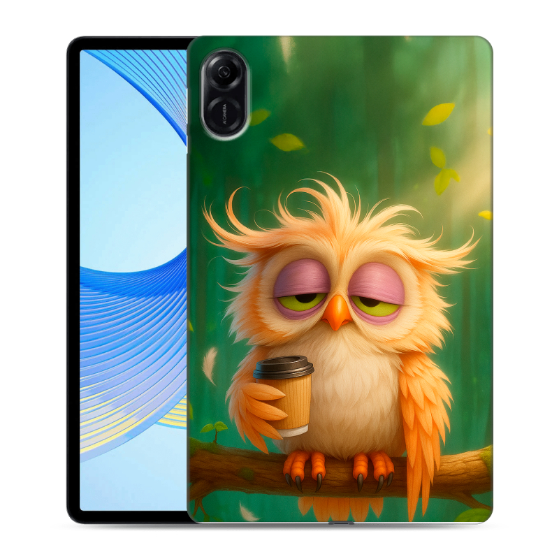 Силиконовый противоударный чехол на Huawei Honor Pad X9 с принтом сова Силиконовый противоударный чехол на Huawei Honor Pad X9 с принтом сова