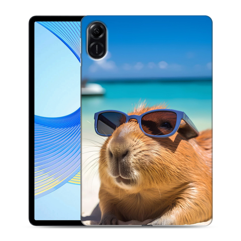 Силиконовый противоударный чехол на Huawei Honor Pad X9 с принтом Капибара Силиконовый противоударный чехол на Huawei Honor Pad X9 с принтом Капибара