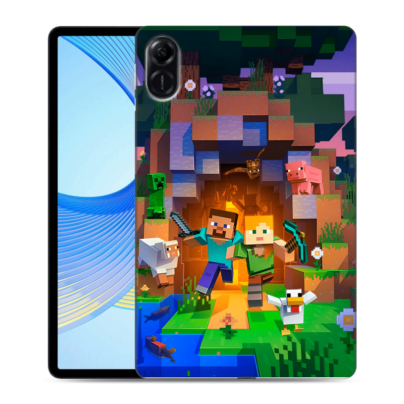 Силиконовый противоударный чехол на Huawei Honor Pad X9 с принтом Майнкрафт Minecraft Силиконовый противоударный чехол на Huawei Honor Pad X9 с принтом Майнкрафт Minecraft