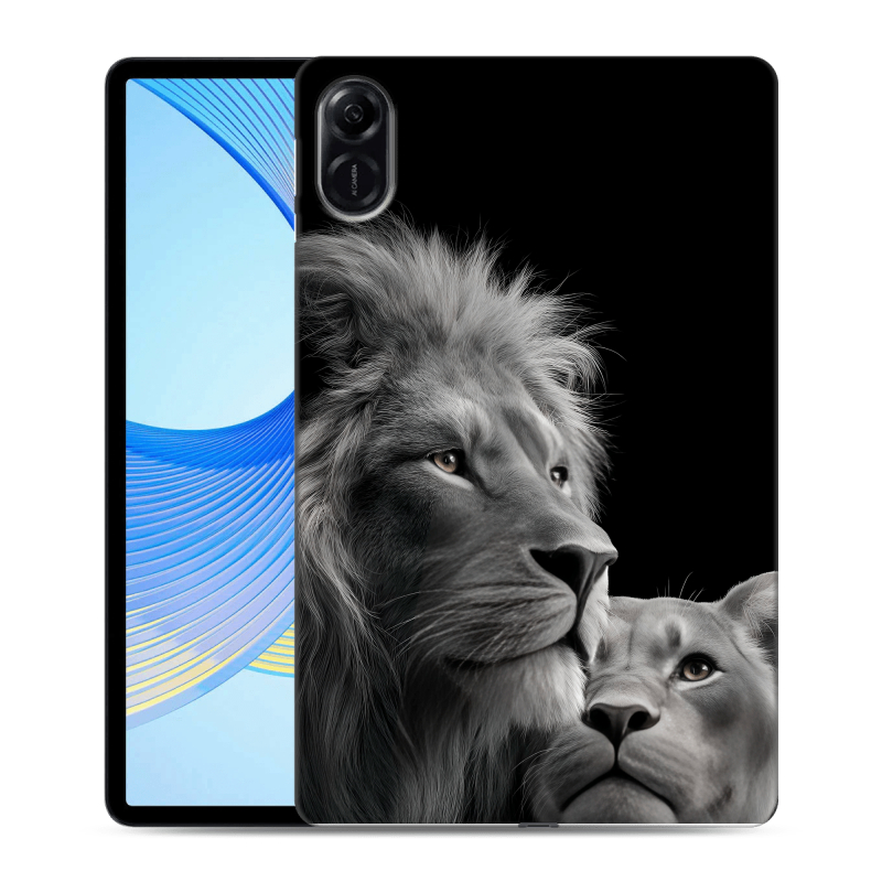 Силиконовый чехол на Huawei Honor Pad X9 с принтом Лев кошки Силиконовый чехол на Huawei Honor Pad X9 с принтом Лев кошки