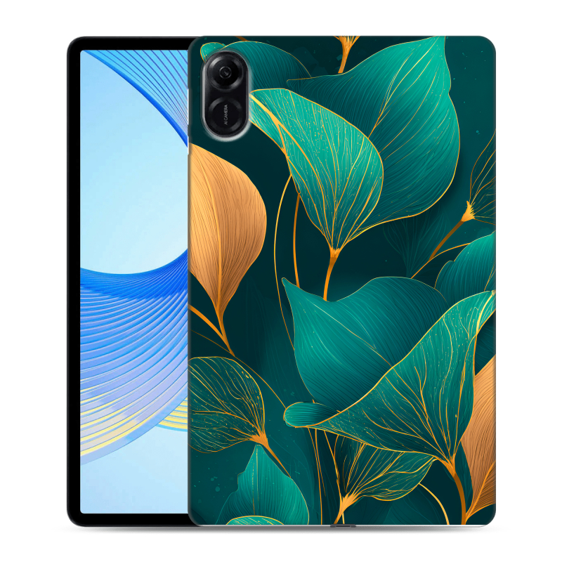 Силиконовый чехол на Huawei Honor Pad X9 с принтом Листья и золото Силиконовый чехол на Huawei Honor Pad X9 с принтом Листья и золото