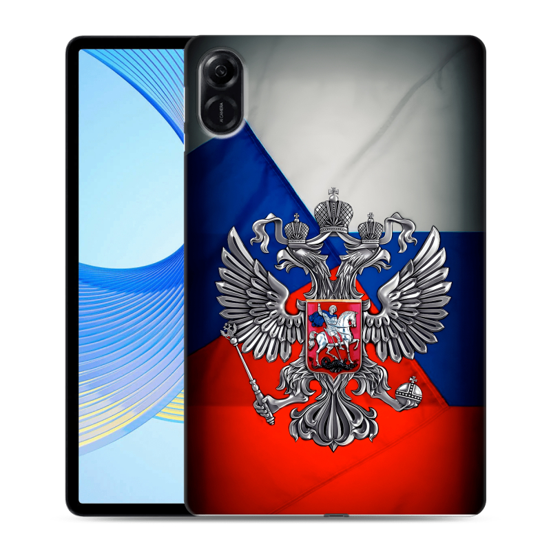 Силиконовый чехол на Huawei Honor Pad X9 с принтом Флаг России Силиконовый чехол на Huawei Honor Pad X9 с принтом Флаг России