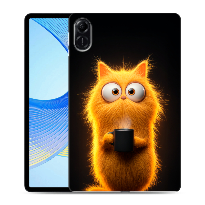 Силиконовый противоударный чехол на Huawei Honor Pad X9 с принтом Смешной кот Силиконовый противоударный чехол на Huawei Honor Pad X9 с принтом Смешной кот