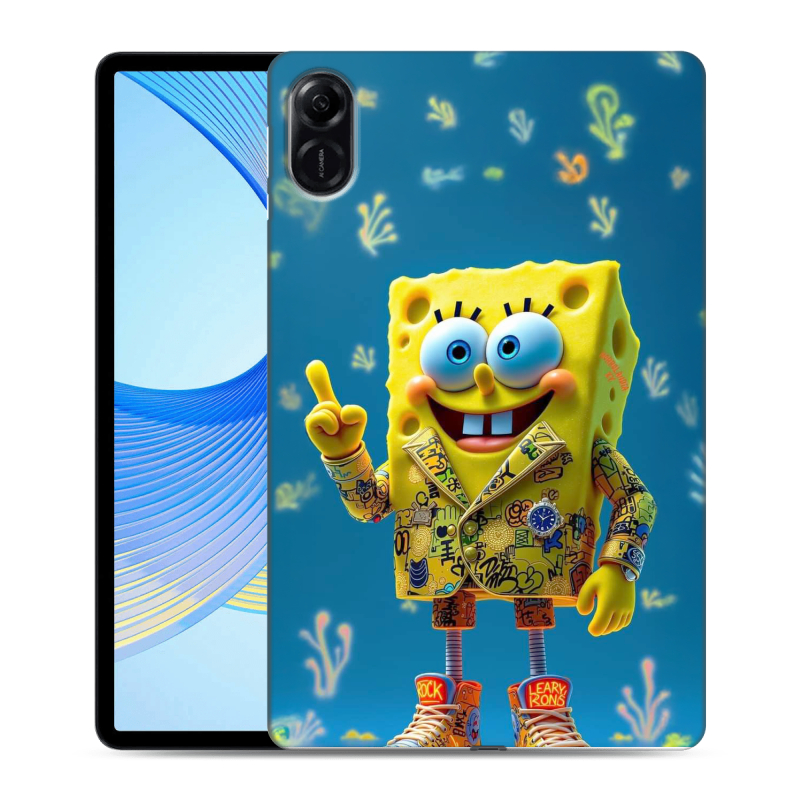 Силиконовый противоударный чехол на Huawei Honor Pad X9 с принтом Спанч боб Спанчбоб Силиконовый противоударный чехол на Huawei Honor Pad X9 с принтом Спанч боб Спанчбоб