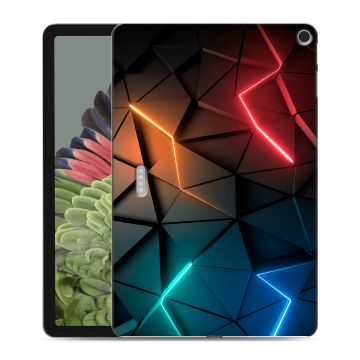 Силиконовый противоударный чехол на планшета Google Pixel Tablet с принтом Абстракция неон